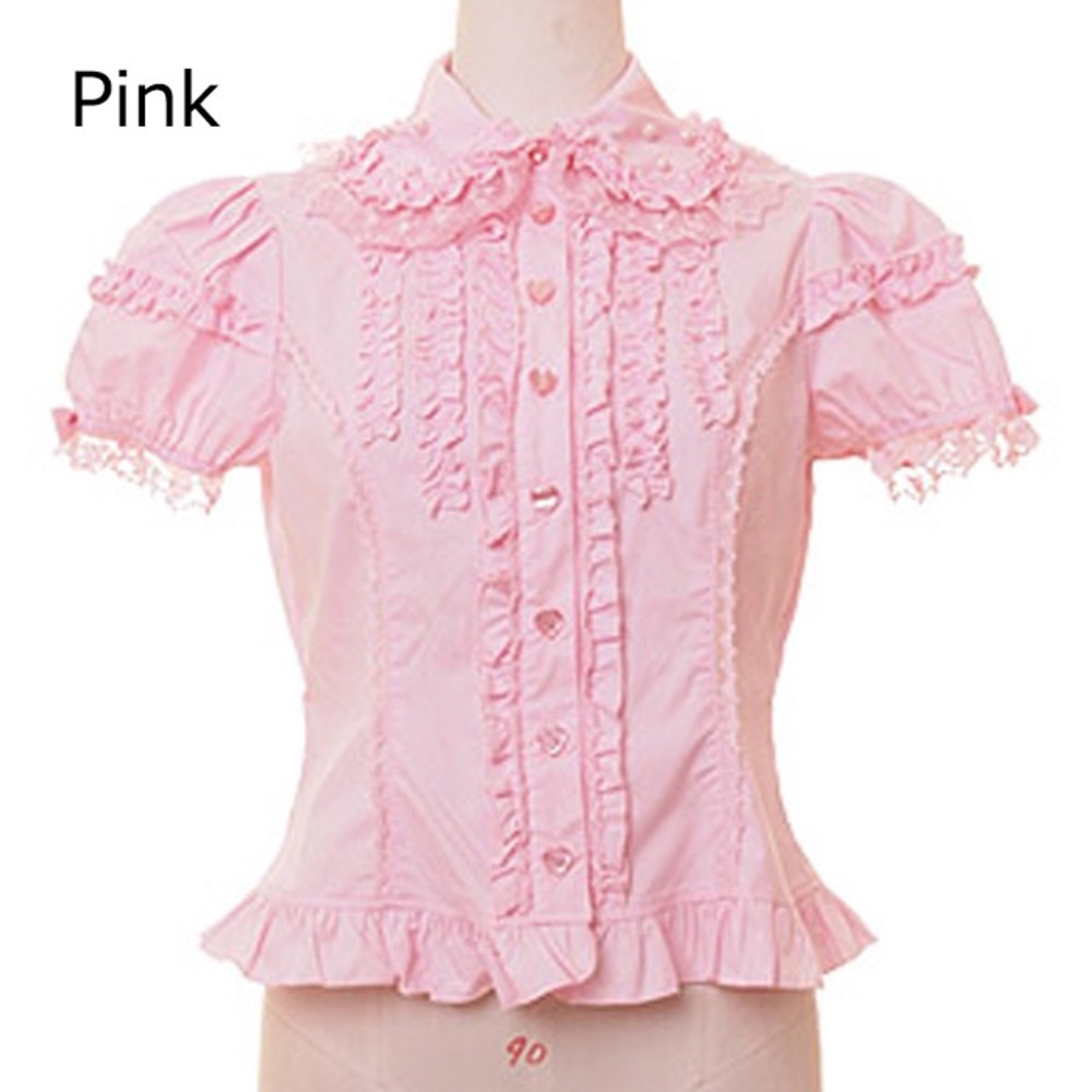 Bodyline L364 Pink Sweet Lolita Pearl Heart Blouse